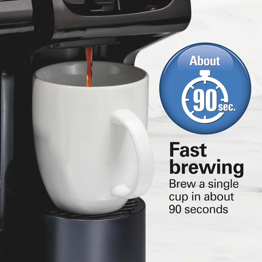 Hamilton Beach FlexBrew Trio 3-Way Coffee Maker, Single Serve & 12 Cup Drip Coffee Maker, Pod & Ground Coffee Compatible, Fast Brewing, Programmable, 56 oz Reservoir, Black (49902C)