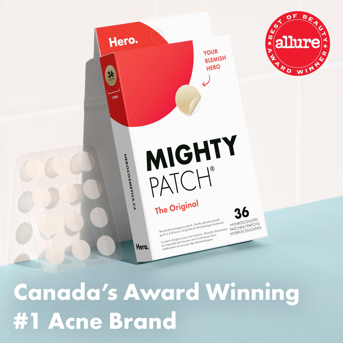 Hero Cosmetics Mighty Patch Original Hydrocolloid Pimple Patches, 36 Ct
