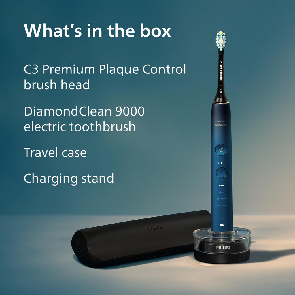 Philips Sonicare DiamondClean 9000 Electric Toothbrush, 1 Brush Head, Aqua