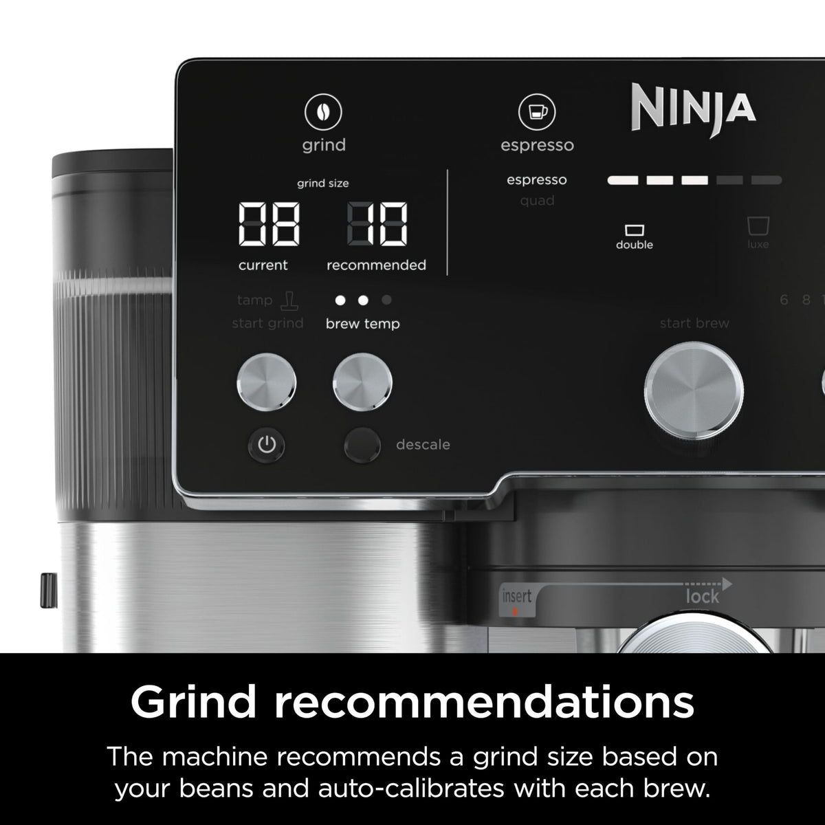 Ninja Luxe Café Essential Series, Espresso Machine and Drip Coffee Maker, Integrated Grinder, Assisted Tamper, Hands-Free Frother, for Cappuccinos and Lattes, Dairy or Non-Dairy. ES501C