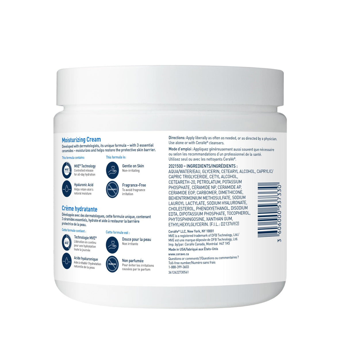 CeraVe Moisturizing Cream for Dry-Very Dry Skin on the Face & Body, 539g
