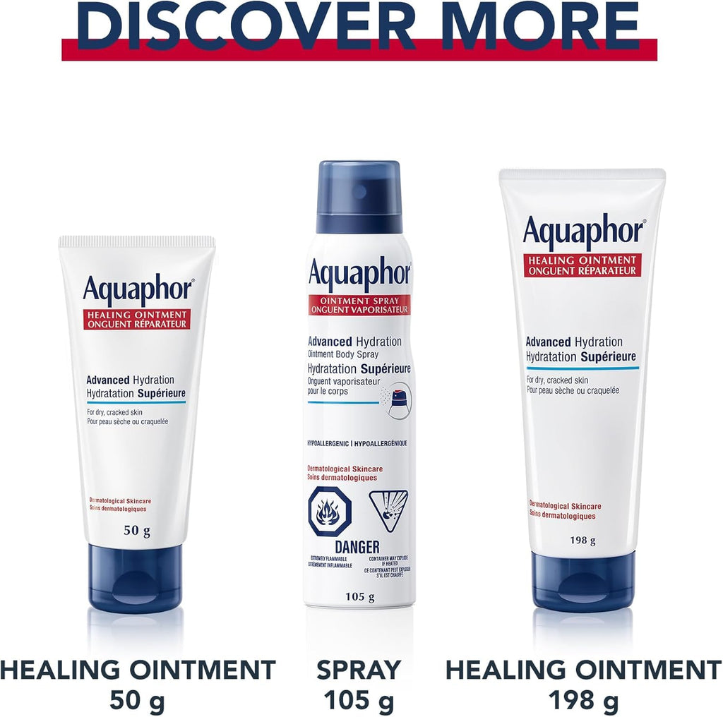 Aquaphor Lip Repair Lip Ointment for Extremely Dry, Chapped and Cracked Lips, Formulated with Panthenol and Vitamins C and E, Fragrance Free, Non Comedogenic Lip Balm, 10mL