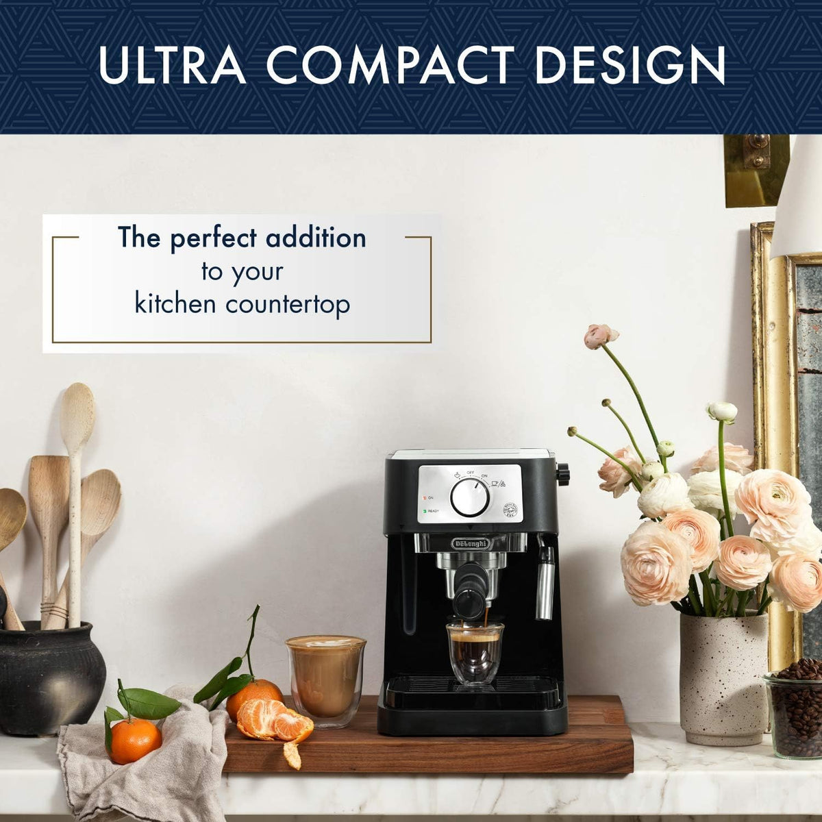 De'Longhi Stilosa Compact Manual Espresso Machine, Milk Frother