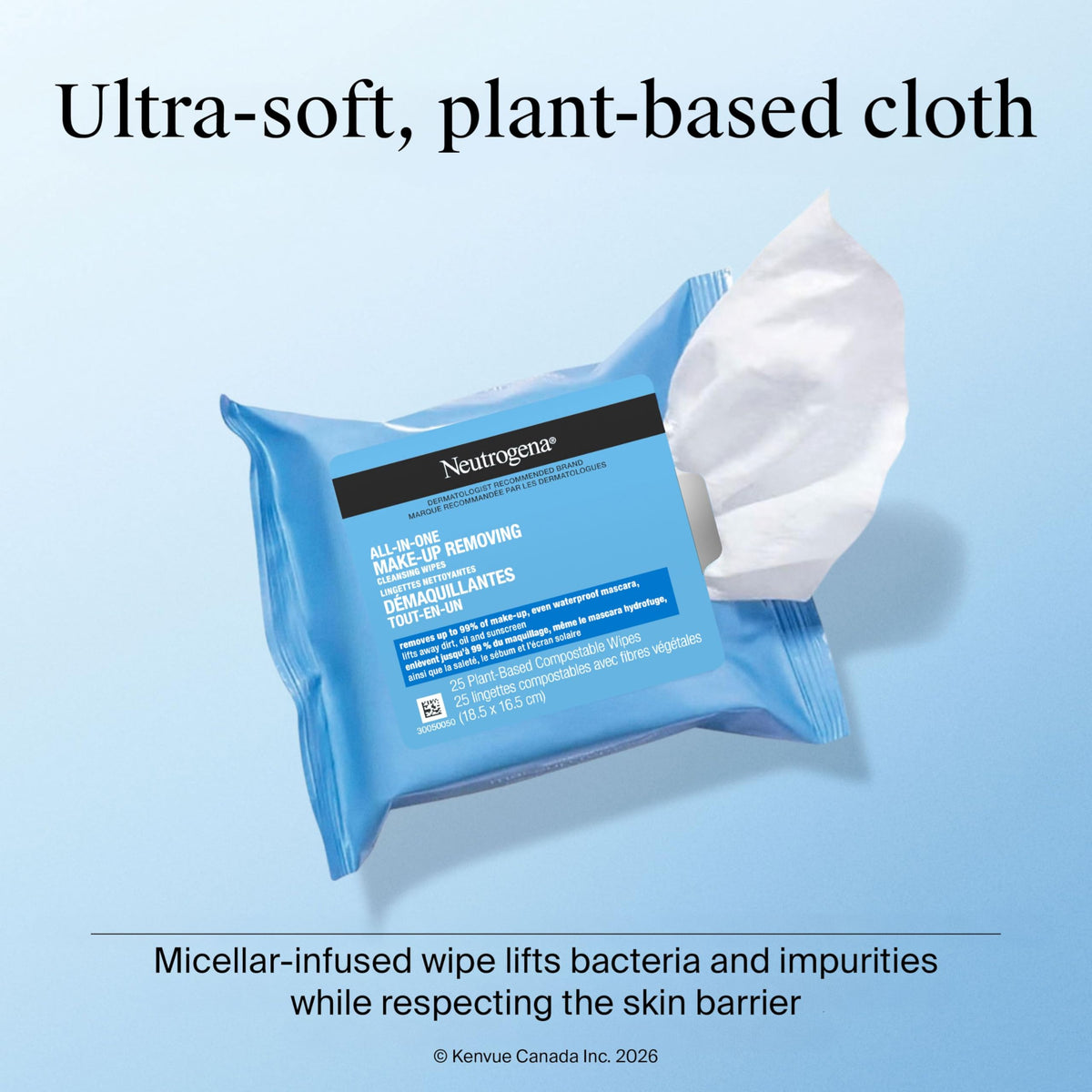 Neutrogena All-in-One Makeup Removing Cleansing Wipes, Twin Pack, 50 Count