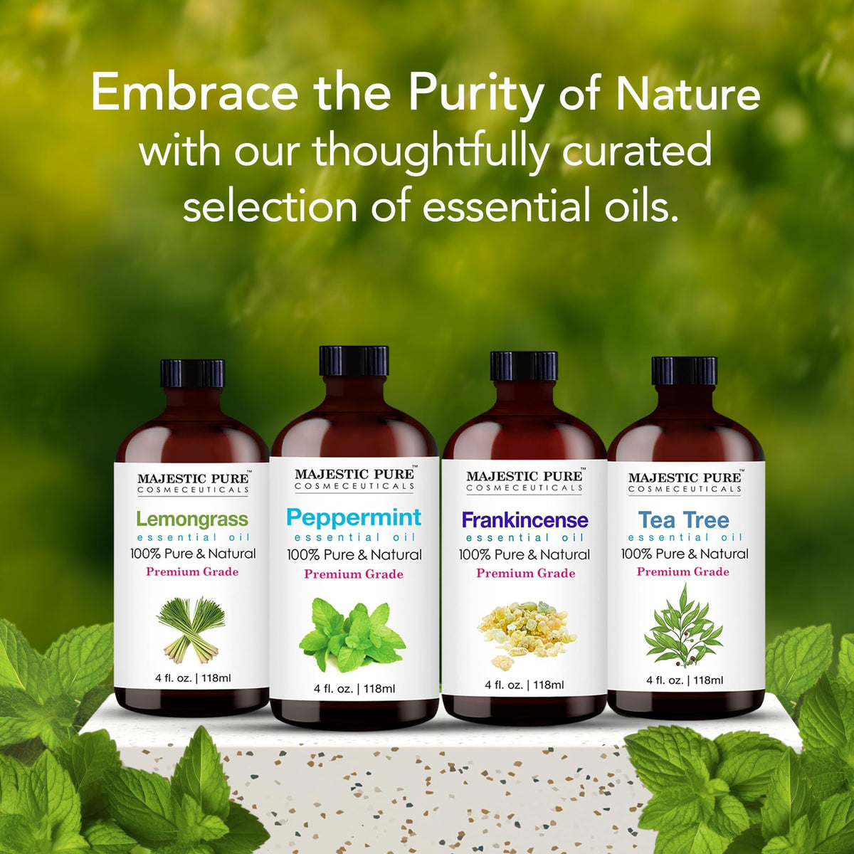 Majestic Pure Peppermint Essential Oil for Diffuser - 4 Fl Oz