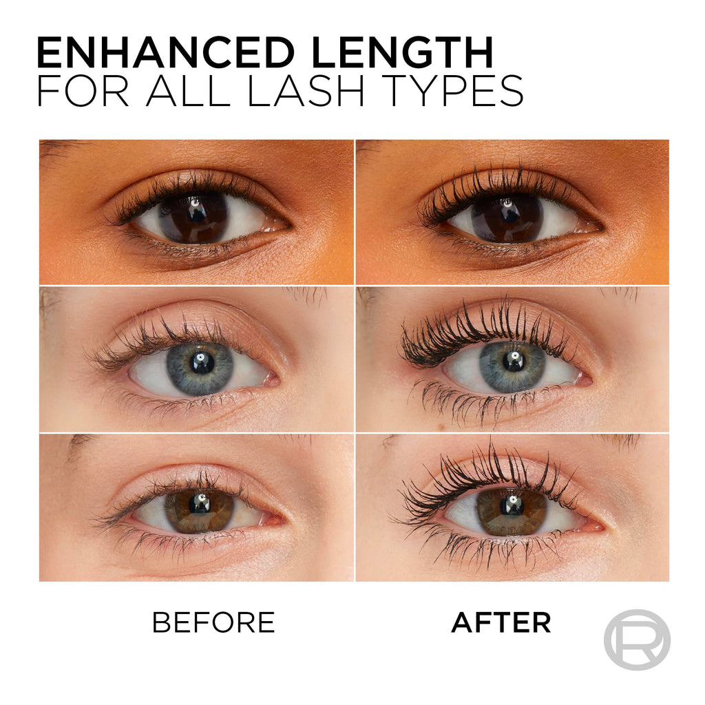 L’Oréal Paris Telescopic Mascara, Eyelash Lengthening Mascara, Unique Non-Clumping Formula, Delivers Intense Length, For Sensitive Eyes, Blackest Black, 8 ml