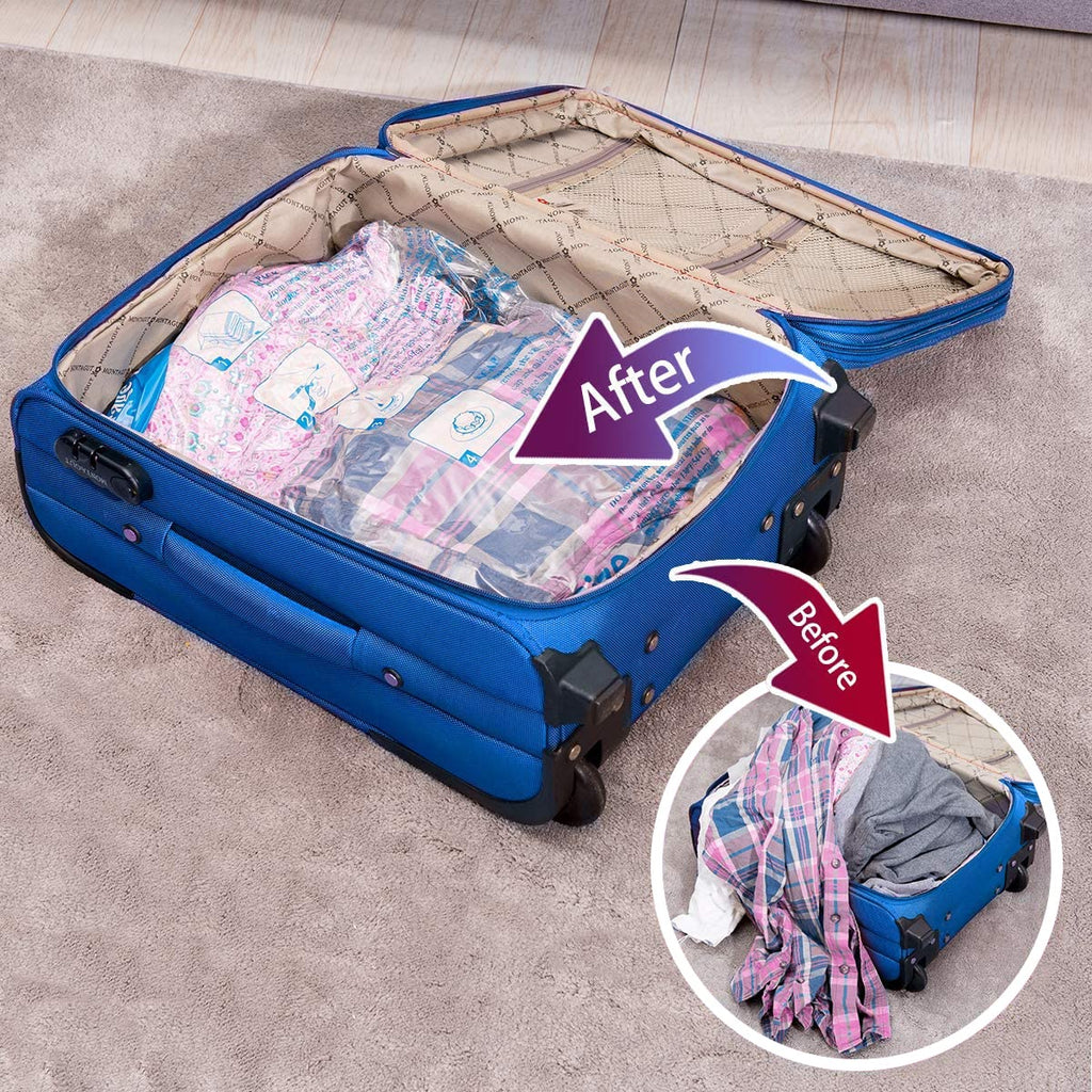 Vacuum Storage Bags 7 Jumbo, Space Saver Sealer Bags,Plastic Packaging Bags,Compression Bags for Clothes, Pillows, Comforters, Blankets, Bedding