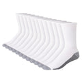Hanes Men's Max Cushioned Crew Socks, Moisture-Wicking with Odor Control, Multi-Pack, White/Grey Foot Bottom - 12 Pack, 6-12
