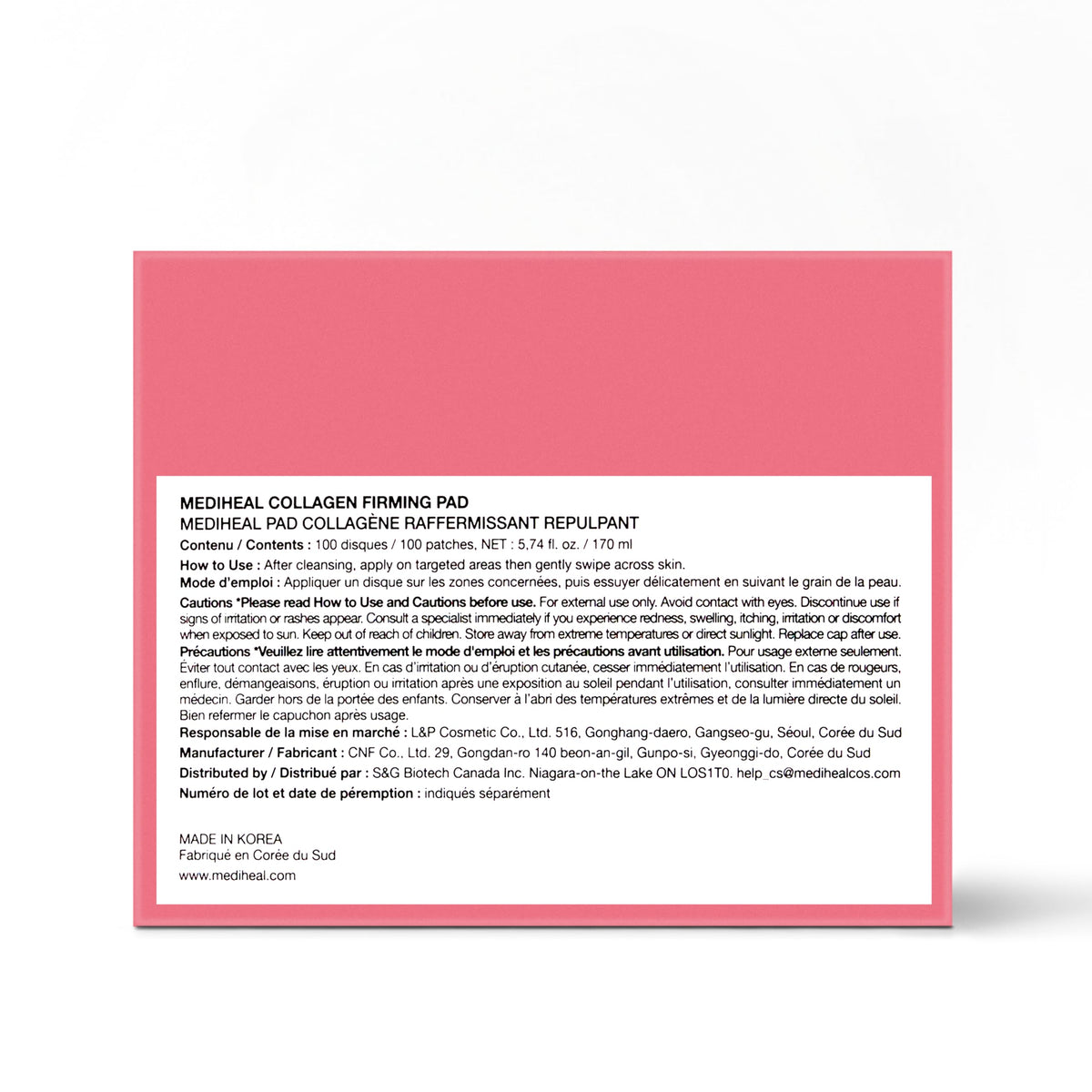 MEDIHEAL Collagen Firming Toner Pads, Skin Firming (100 Count)