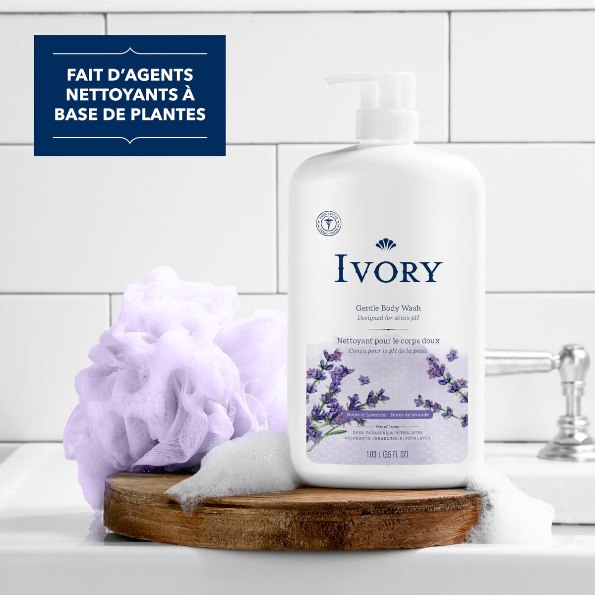 Ivory Gentle Body Wash, Notes of Lavender, 1.03 L