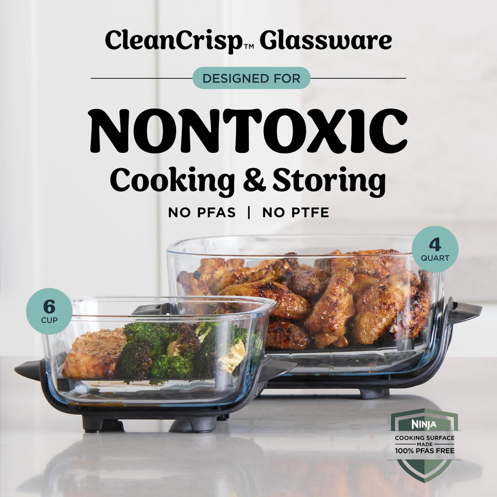 Ninja Crispi Glass Air Fryer, 4-in-1, Grey, FN101CGY