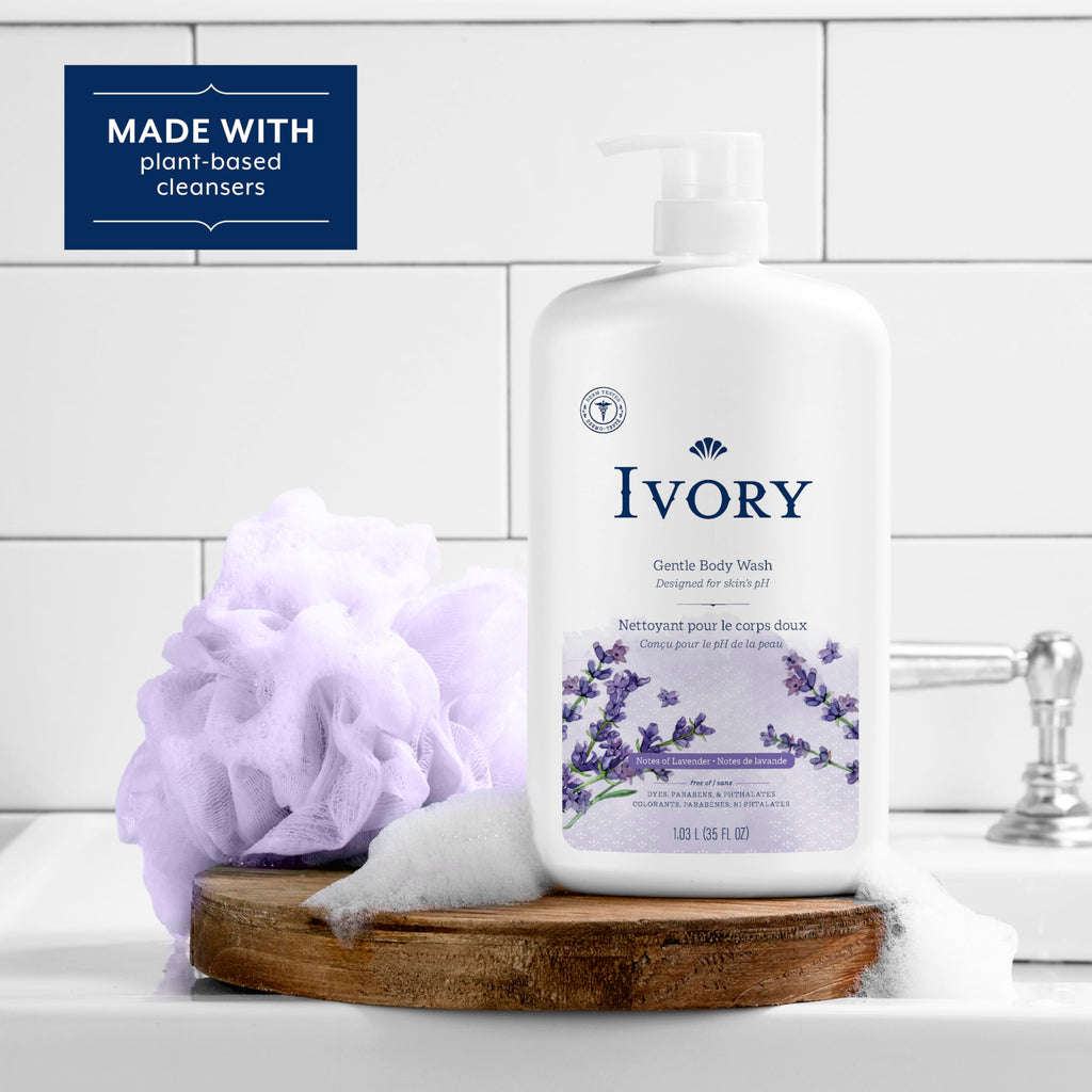 Ivory Gentle Body Wash, Notes of Lavender, 1.03 L