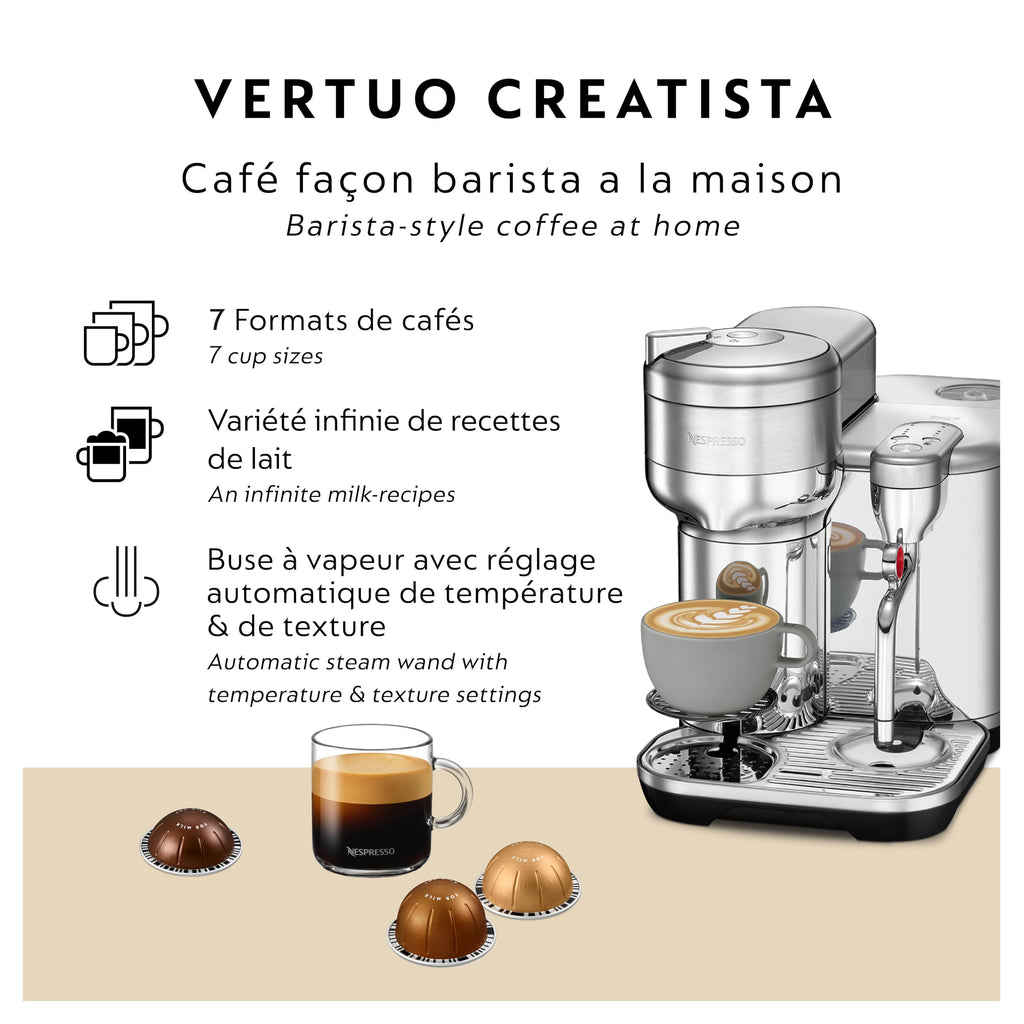 Nespresso Vertuo Creatista Pod Coffee & Espresso Machine Stainless Steel