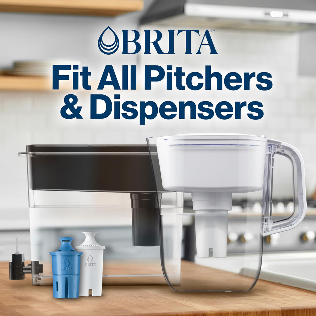 Brita Elite Replacement Filter, Reduces 30+ contaminants while keeping healthy minerals, WQA Certified to reduce Lead, Microplastics, Chromium and Chlorine, Lasts 6 months, 2 Count