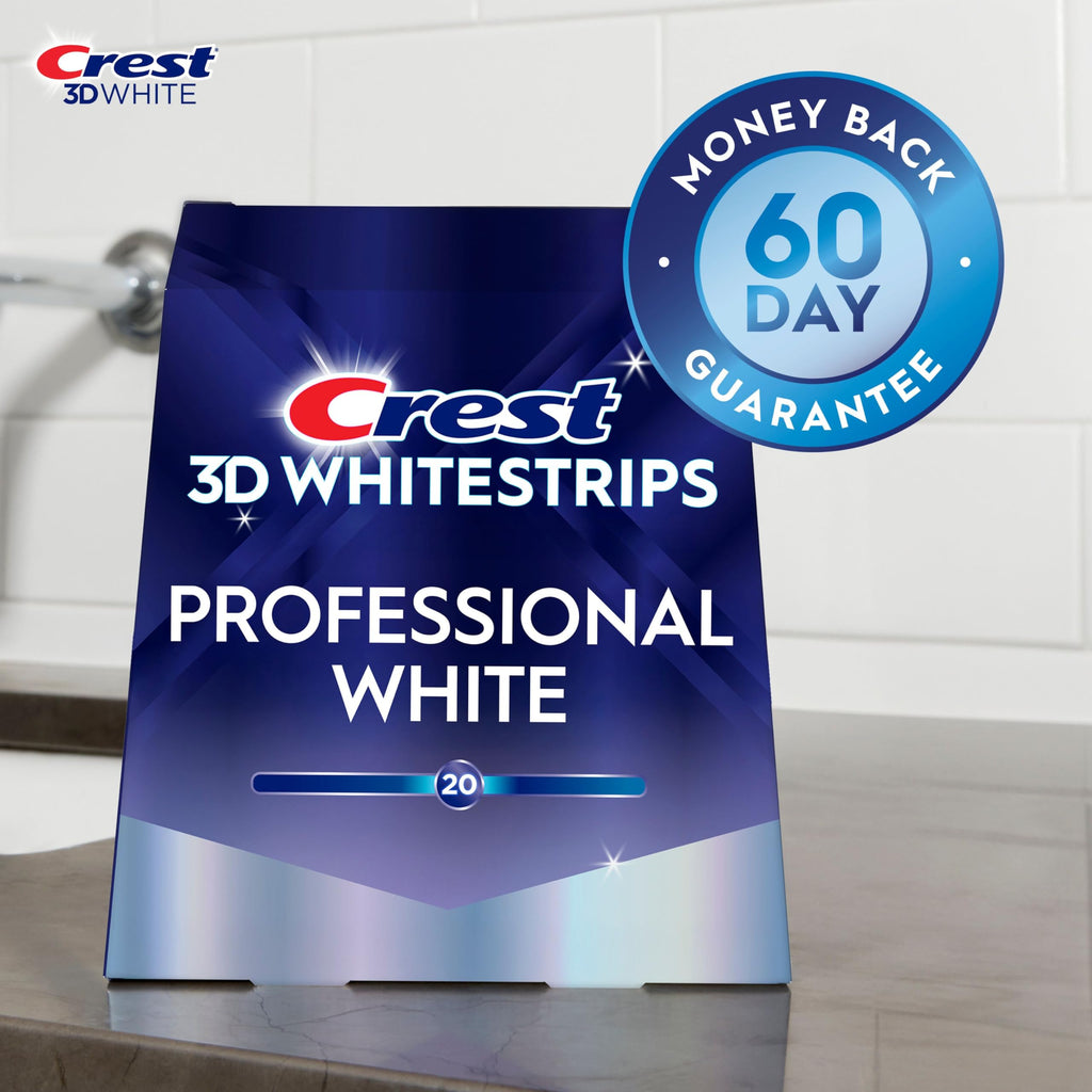 Crest 3D Whitestrips Professional White At-Home Teeth Whitening Kit, 22 Treatments, 20 Levels Whiter