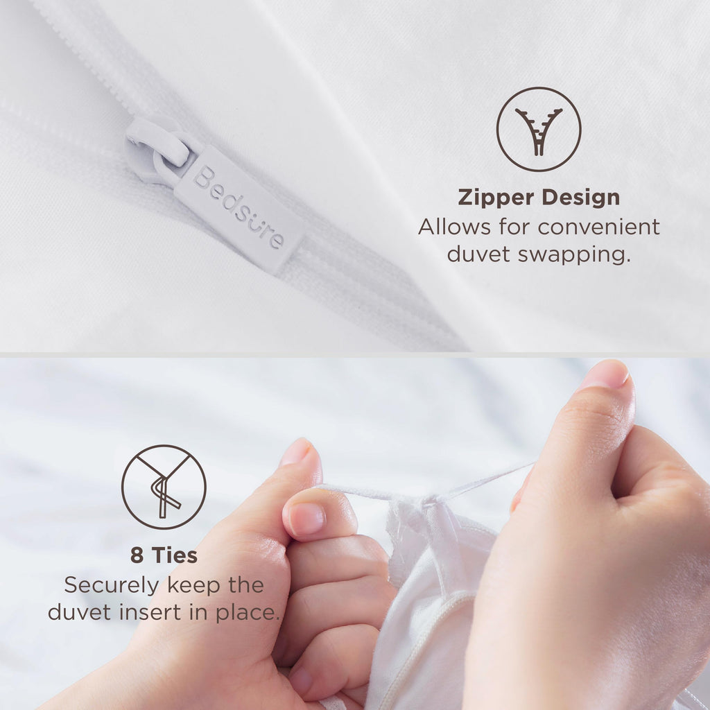 Bedsure White Duvet Cover Queen - 3Pcs Prewashed Soft Bedding Set