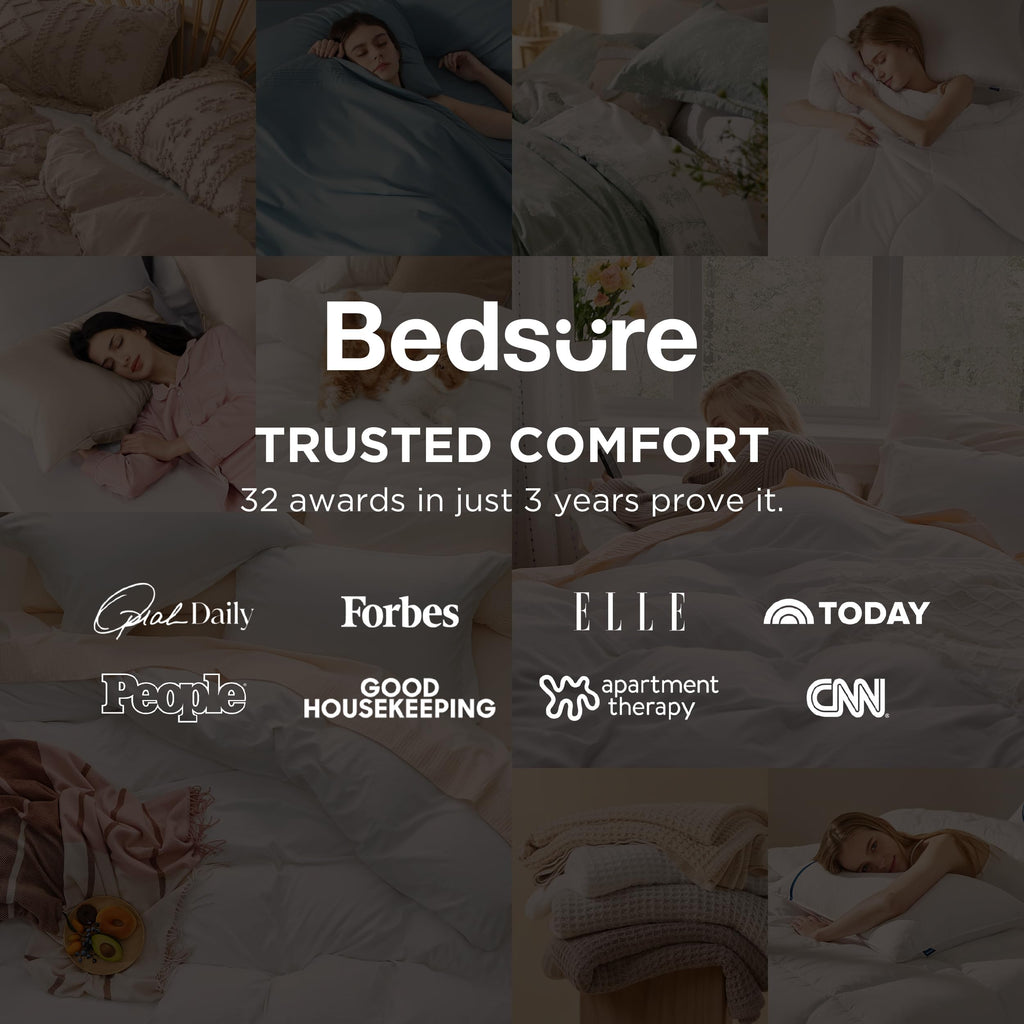 Bedsure White Duvet Cover Queen - 3Pcs Prewashed Soft Bedding Set