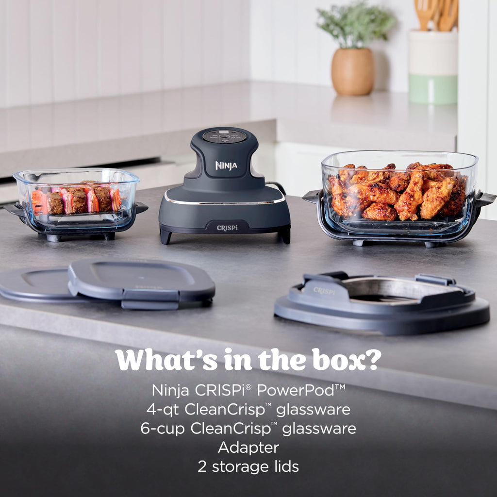 Ninja Crispi Glass Air Fryer, 4-in-1, Grey, FN101CGY