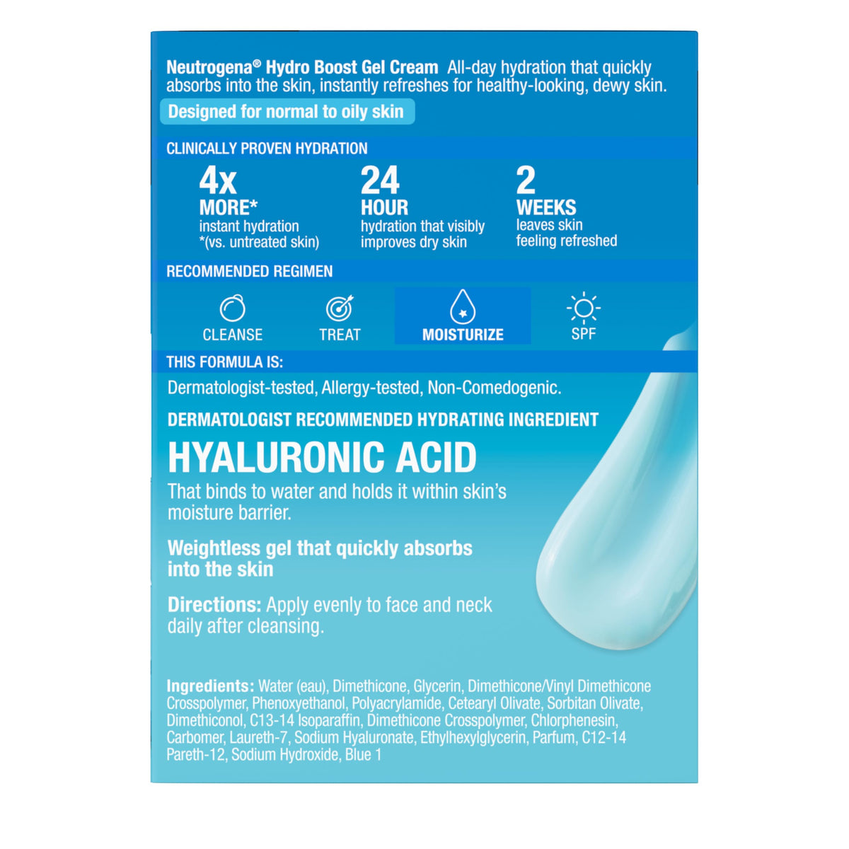Neutrogena Hydro Boost Gel Cream Face Moisturizer, 47mL