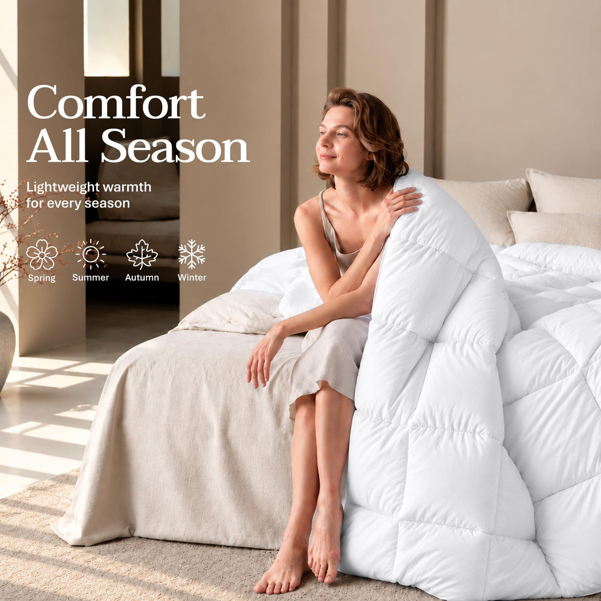 Utopia Bedding Duvet Insert, Comforters Queen Size 88 x 88 Inches, White