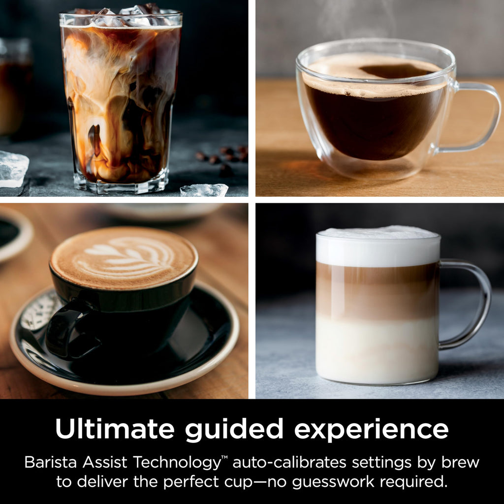 Ninja Luxe Café Essential Series, Espresso Machine and Drip Coffee Maker, Integrated Grinder, Assisted Tamper, Hands-Free Frother, for Cappuccinos and Lattes, Dairy or Non-Dairy. ES501C