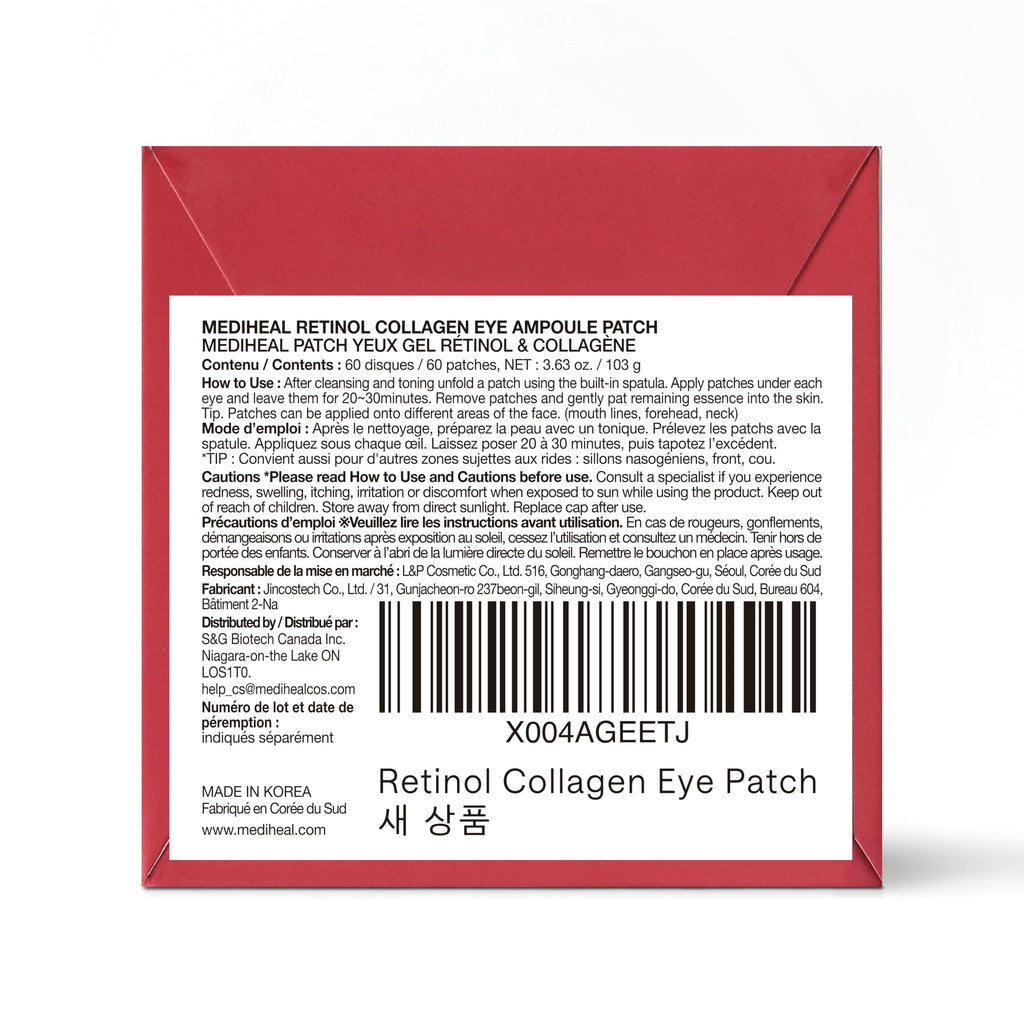 MEDIHEAL 95% Retinol & Collagen Under Eye Patches, Wrinkle Care (60 Count)