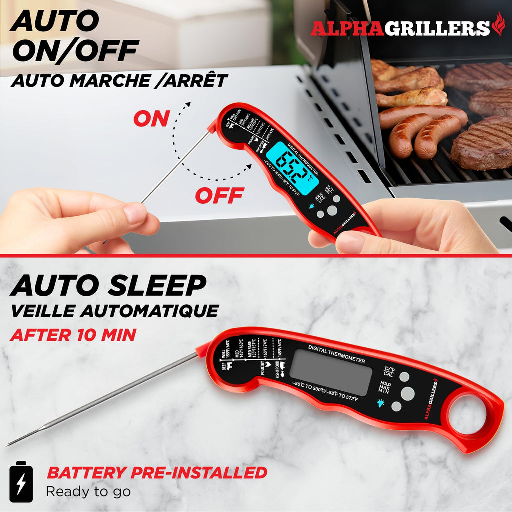 Alpha Grillers Meat Thermometer Digital – Instant Read Food Thermometer