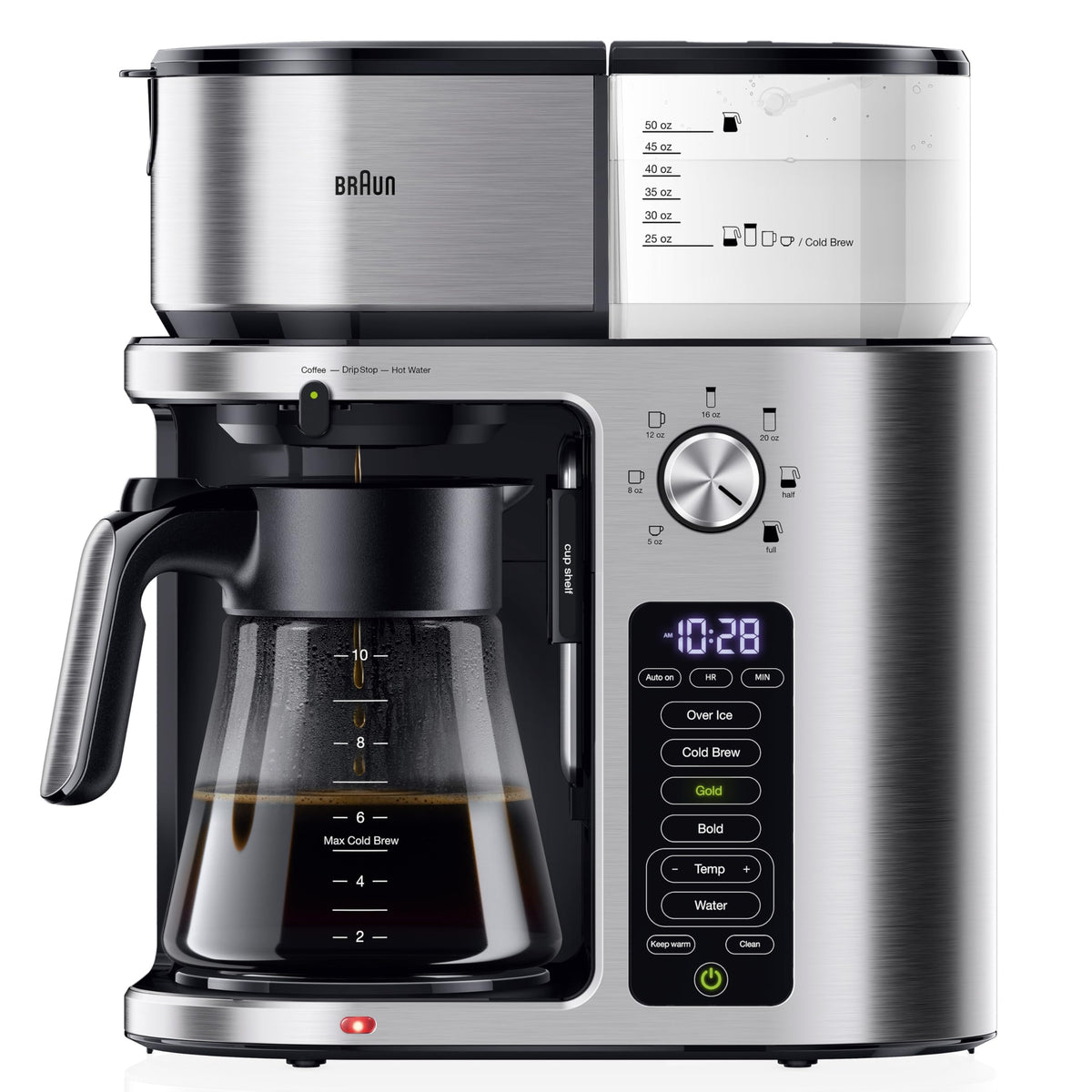 Braun MultiServe Plus 10-Cup Drip Coffee Maker, Hot Water Dispenser