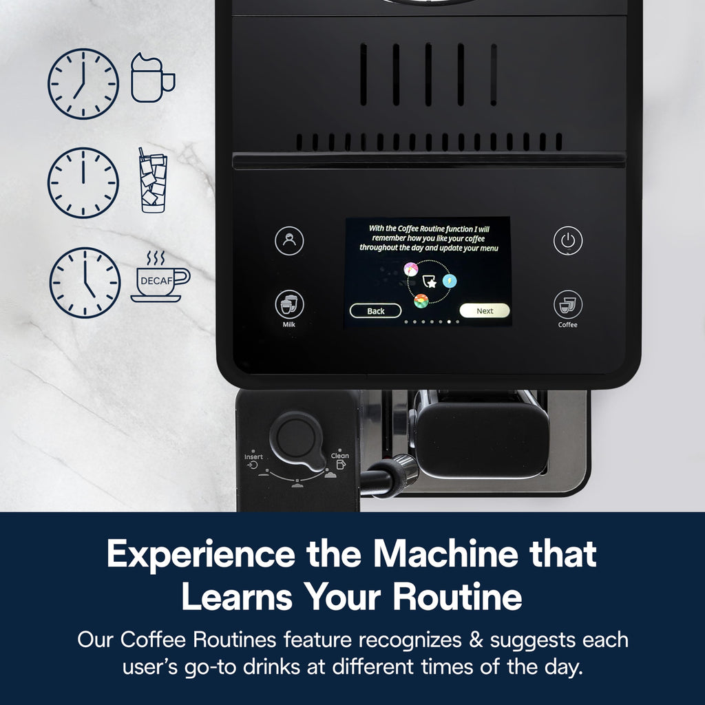 De'Longhi Rivelia Automatic Espresso Machine, Milk Frother, Black