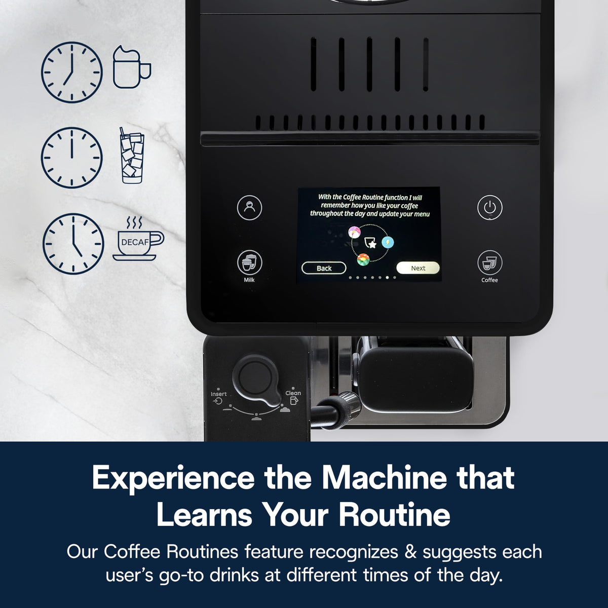 De'Longhi Rivelia Automatic Espresso Machine, Milk Frother, Black