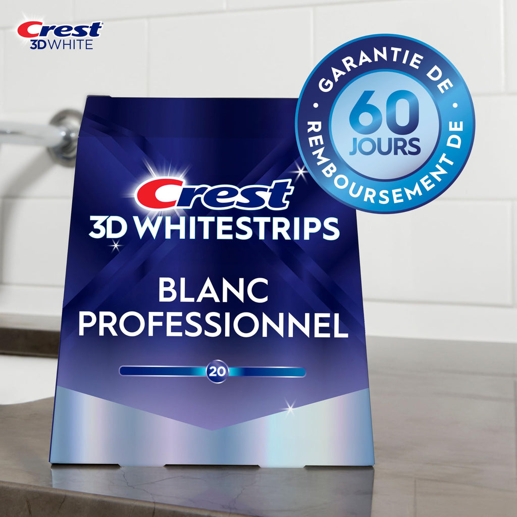 Crest 3D Whitestrips Professional White At-Home Teeth Whitening Kit, 22 Treatments, 20 Levels Whiter