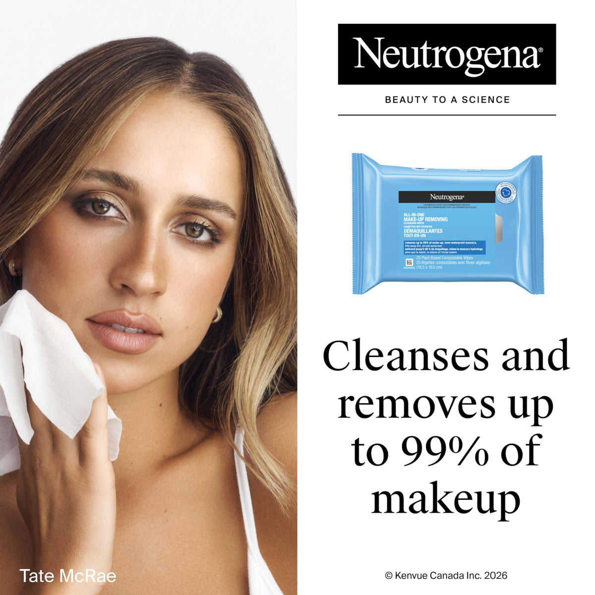 Neutrogena All-in-One Makeup Removing Cleansing Wipes, Twin Pack, 50 Count