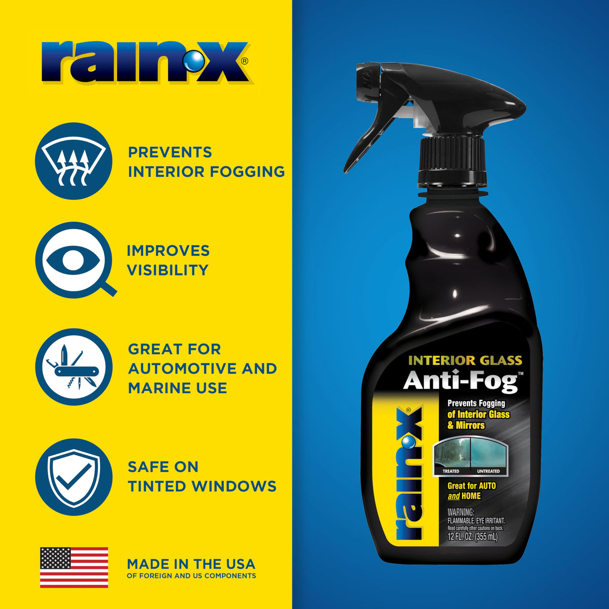 Rain-X 630046 Interior Glass Anti-Fog - 12 fl. oz.