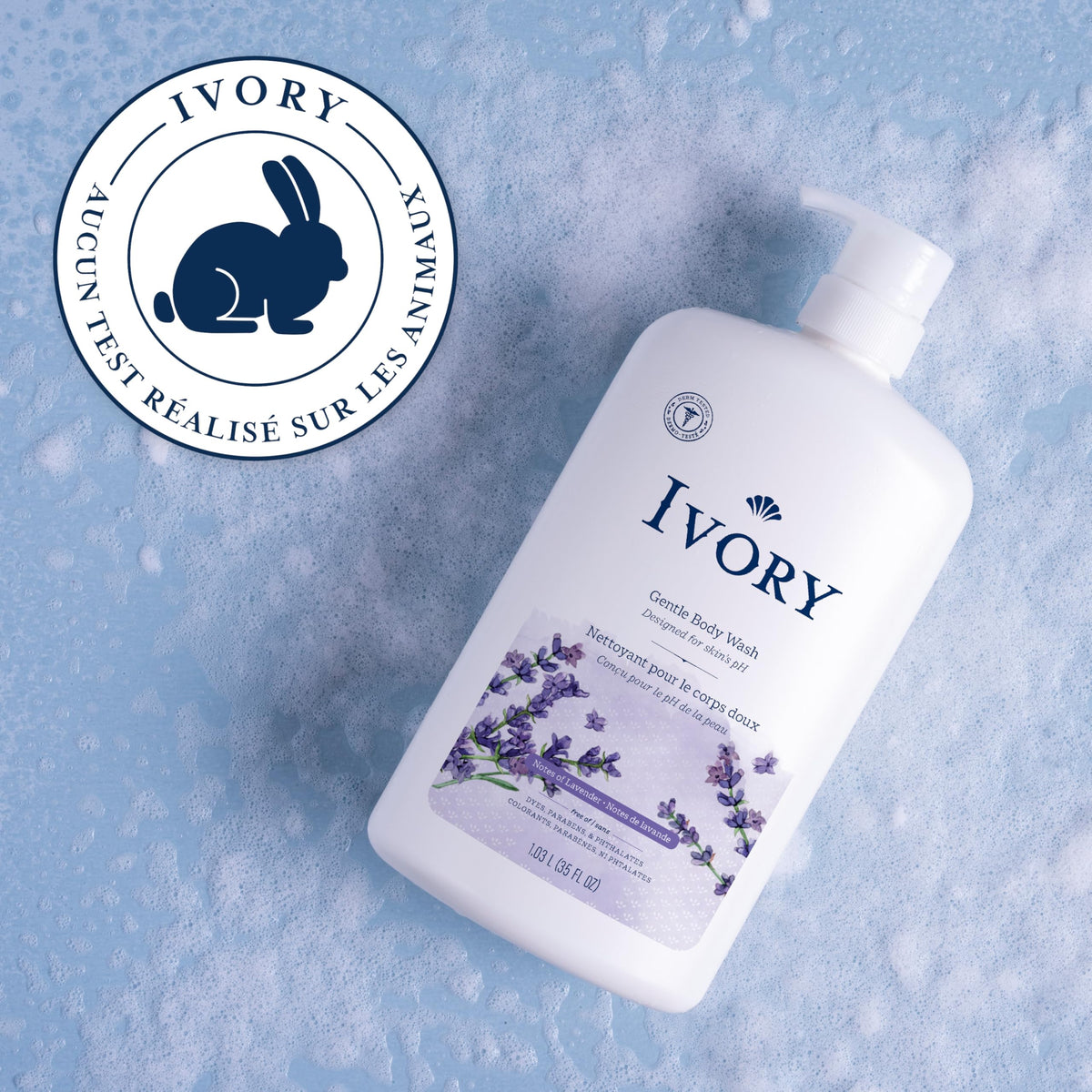 Ivory Gentle Body Wash, Notes of Lavender, 1.03 L