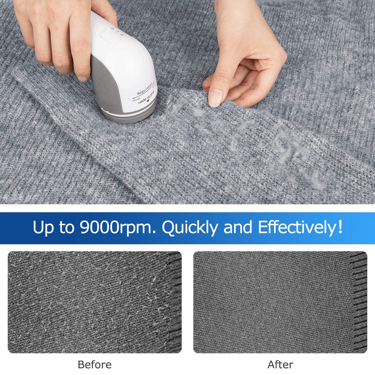 BEAUTURAL Fabric Shaver and Lint Remover, Portable Sweater Defuzzer