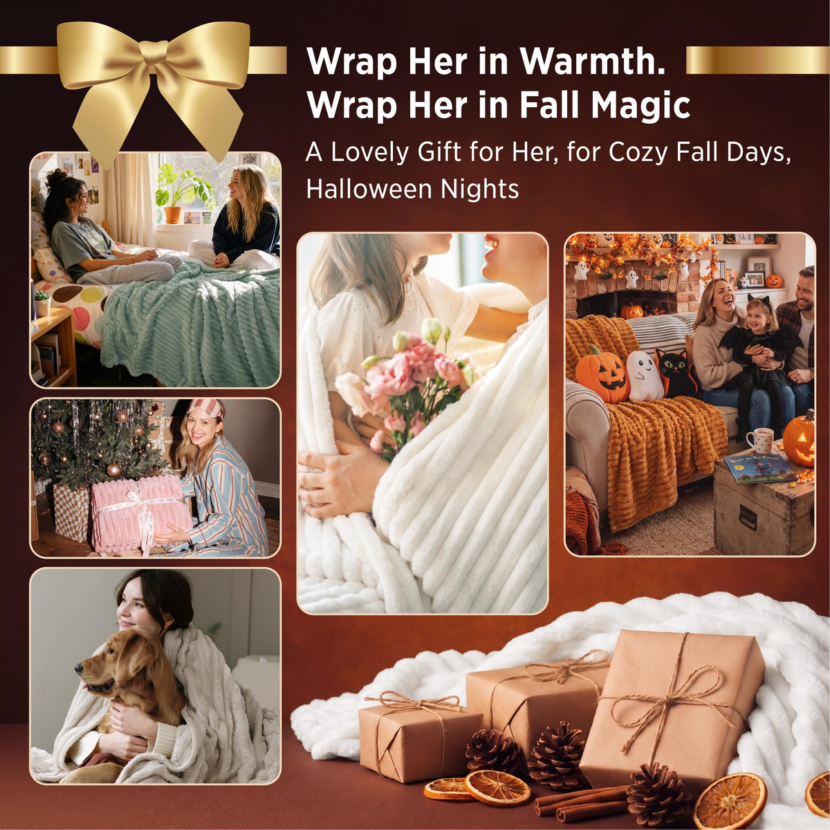 Bedsure Throw Blankets Room Decor - Women Birthday Gift, Soft Fluffy Fleece Cozy Fuzzy Plush Warm White Blanket for Couch Sofa Bed, Bedroom Livingroom Decor, Gifts for Friends, 50x60