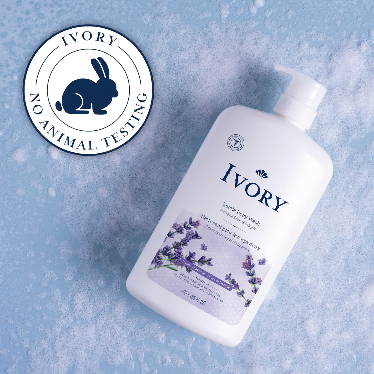 Ivory Gentle Body Wash, Notes of Lavender, 1.03 L