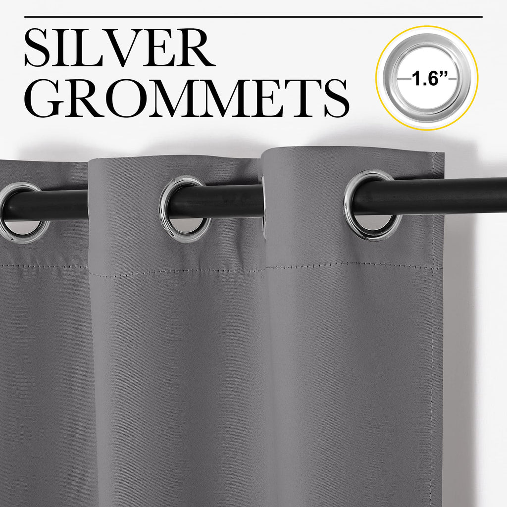 NICETOWN Blackout Curtains 2 Panels for Bedroom (W42 x L63,Grey)