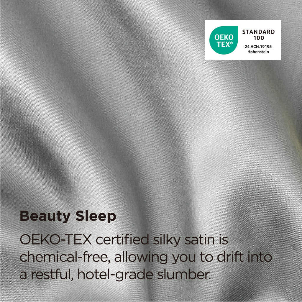 Bedsure Satin Pillow Cases Queen - Similar to Silk Pillowcase 2 Pack Grey