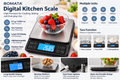 BOMATA Digital Kitchen Scale – 11 lb Capacity, 0.1 g Precision, USB Rechargeable