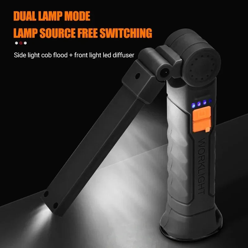 Rechargeable LED Flashlight Work Light- Magnetic & Adjustable