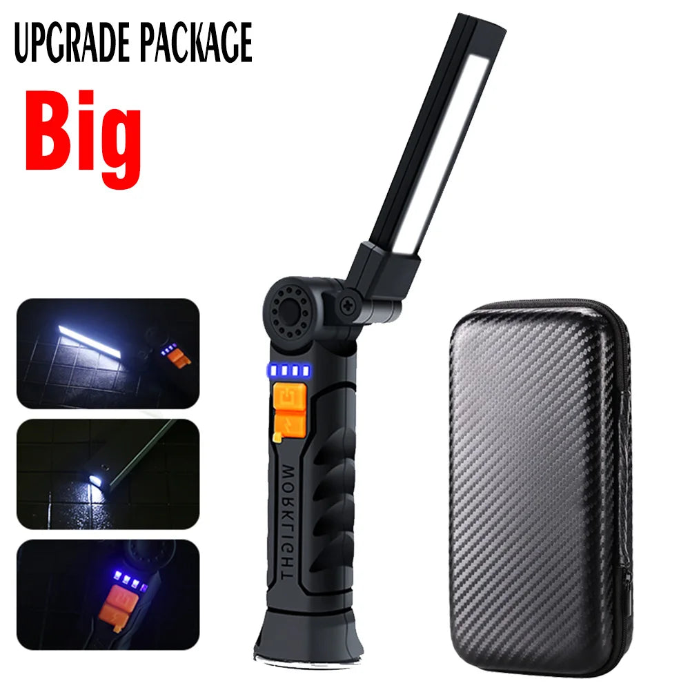 Rechargeable LED Flashlight Work Light- Magnetic & Adjustable