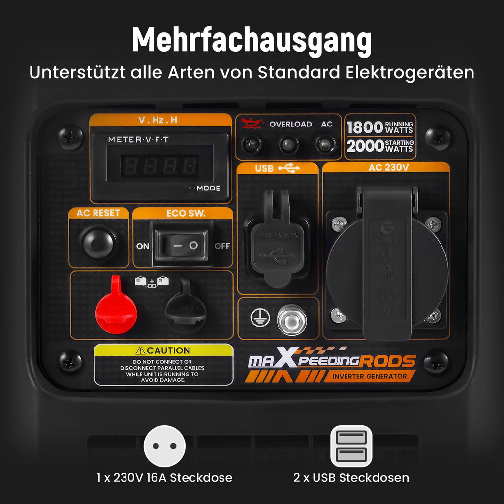 MAXPEEDINGRODS 2000W Inverter Generator Portable Generator Silent Camp Portable Power Generator for RV