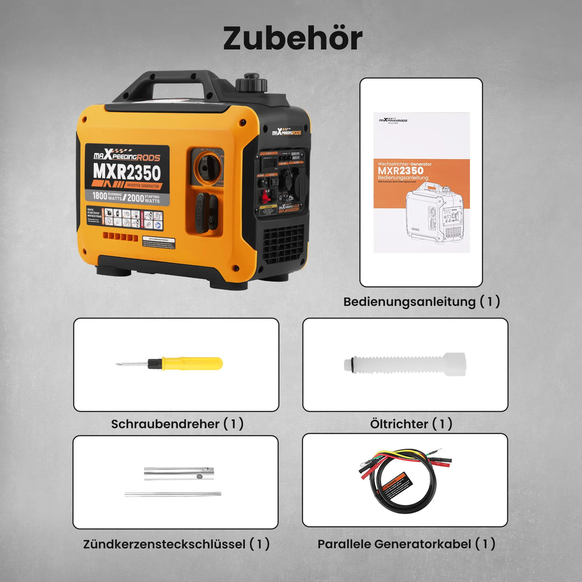 MAXPEEDINGRODS 2000W Inverter Generator Portable Generator Silent Camp Portable Power Generator for RV