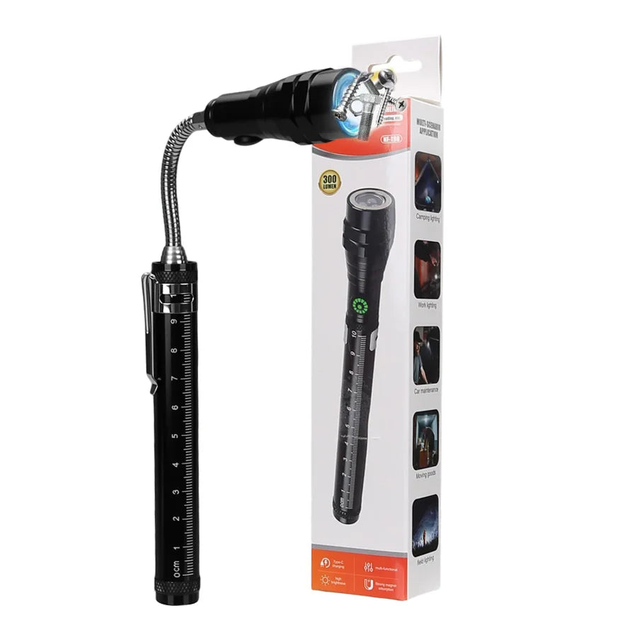 Rechargeable LED Flashlight Work Light- Magnetic & Adjustable